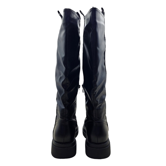 Truffle Collection Women's Chunky Sole Platform Zip Up Knee High Boots - 39 - Picture 5 of 8